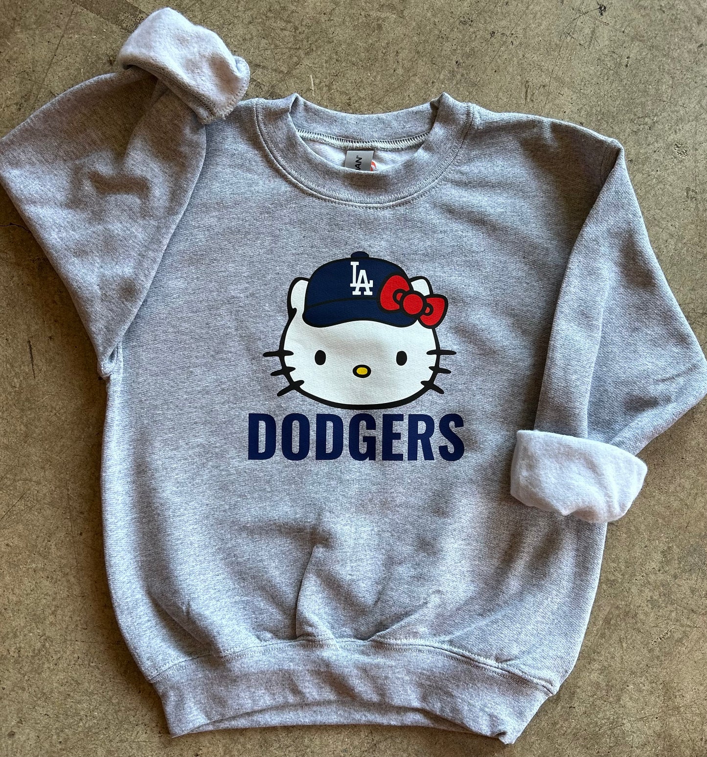 Dodgers Hello Kitty Bobble Head Crew Neck
