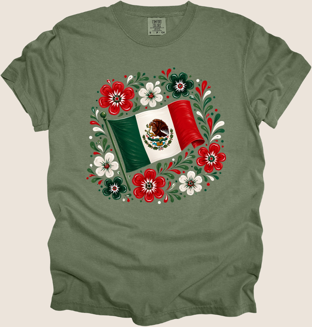 Floral Mexican Flag